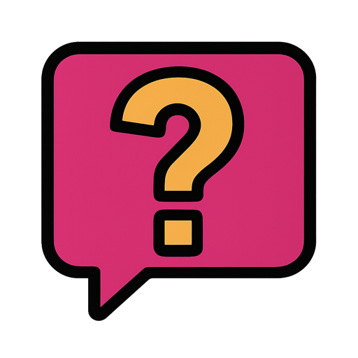 A speech bubble holding a question mark